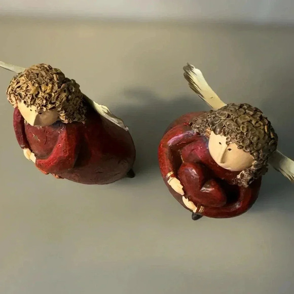 Set Of 2 Vintage 90s Christmas Holiday Charming Angel Figurines New In Box 6” - Picture 6 of 9